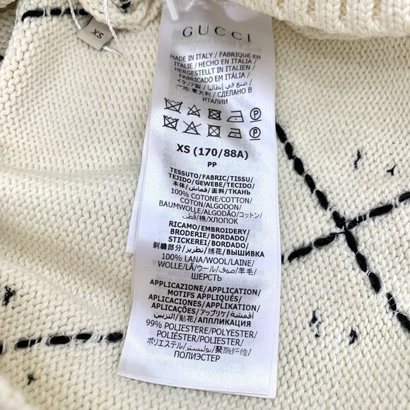Gucci Ivory Wool Sweater With Black Bow Details & GG Accents - Picture 7 of 7